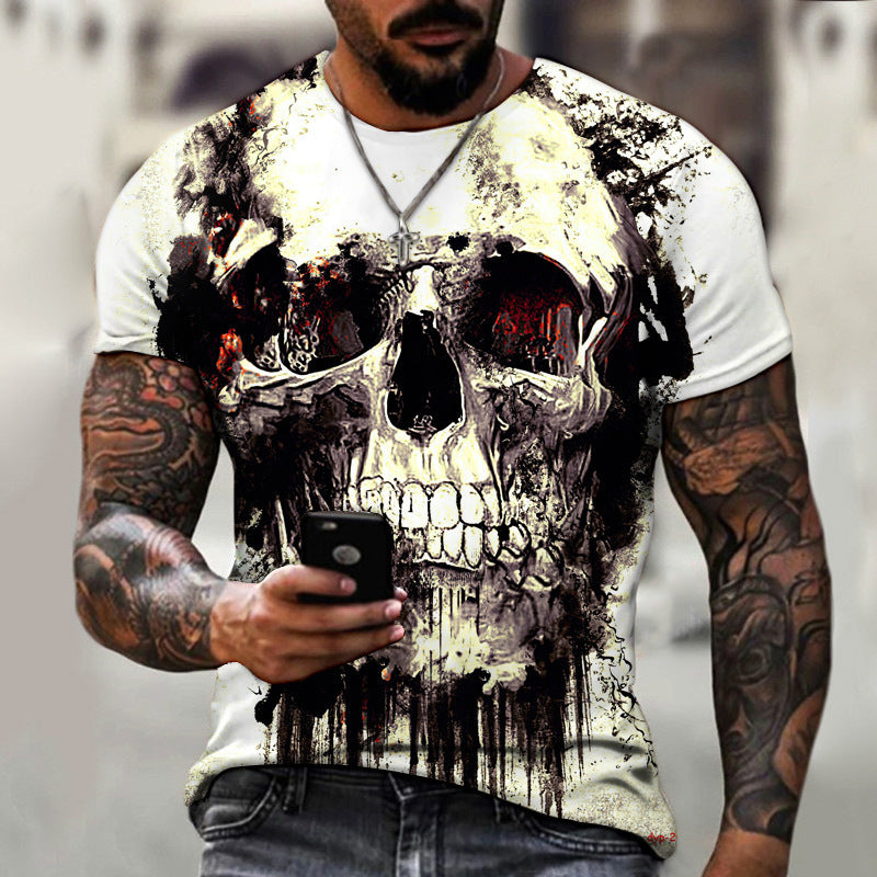 New Summer Horror Skull 3d Men's T-shirt