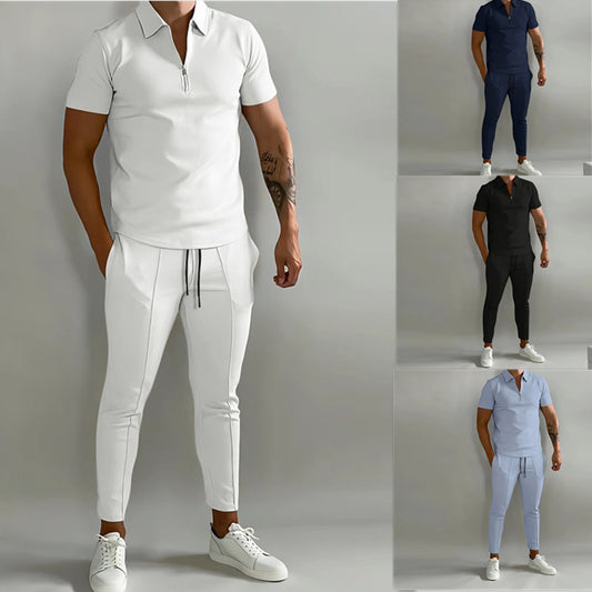 Summer Popular Men's Slim Casual Sports Suit