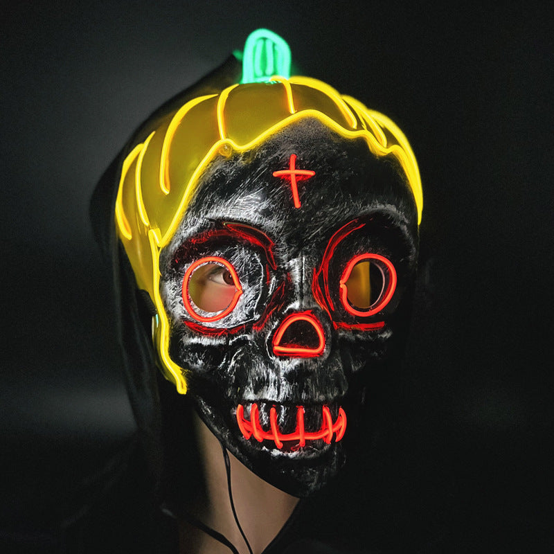 Halloween Horror Mask LED Glowing Pumpkin Skull