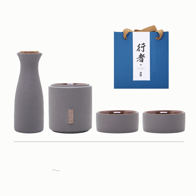 Portable Simple Household Japanese Ceramic Wine Set