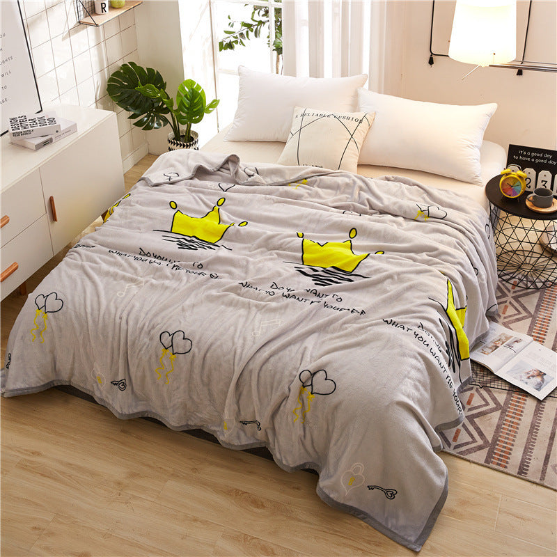 Thickened Cloud Mink Velvet Double Printed Sheet Blanket