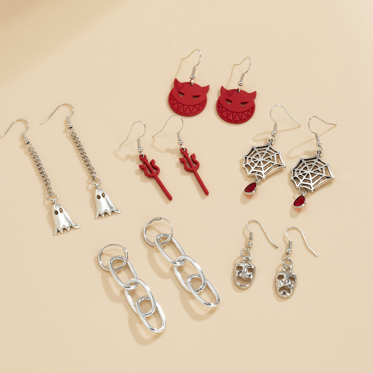 Halloween Sweet And Cool Ghost Demon Earring Set