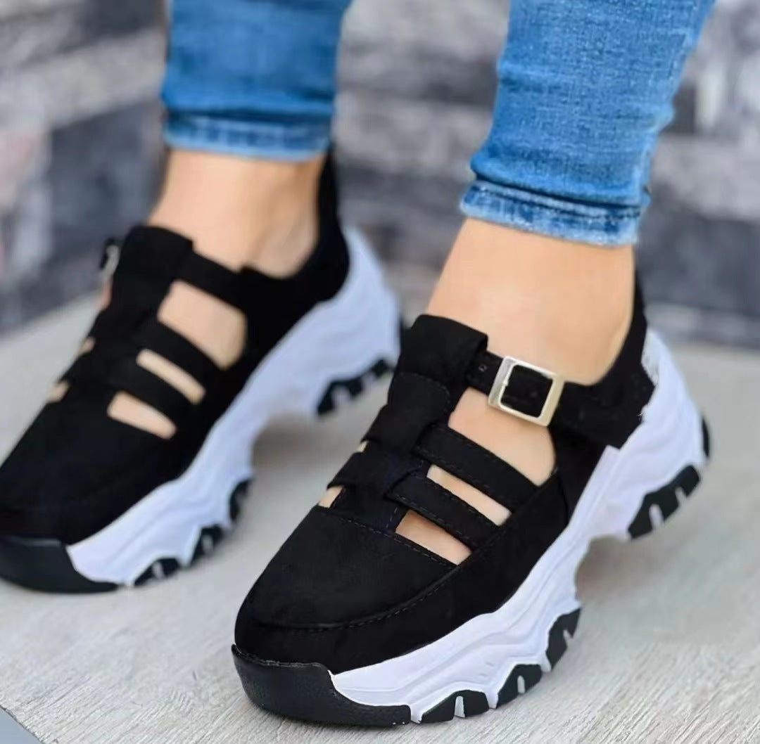 Women's Sports Shoes Buckle Thick-soled Flat Shoes Summer Sandals