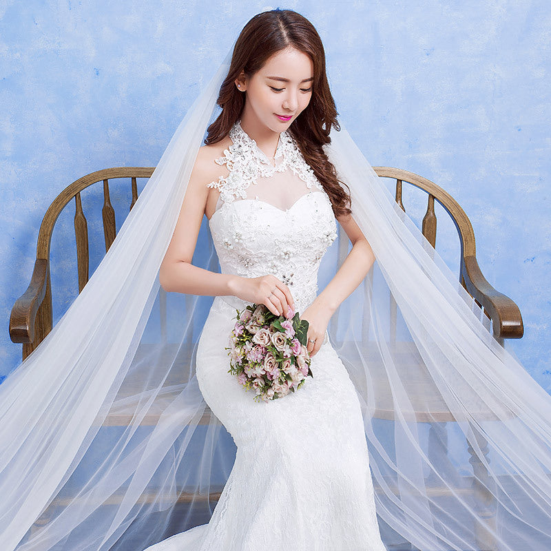 Wholesale 2021 new bride wedding fashion lace fishtail skirt Slim Skinny tail wedding dress D92