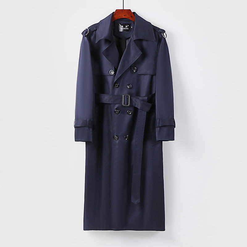 Men's Thickened Plus Size Trendy Over-the-knee Trench Coat