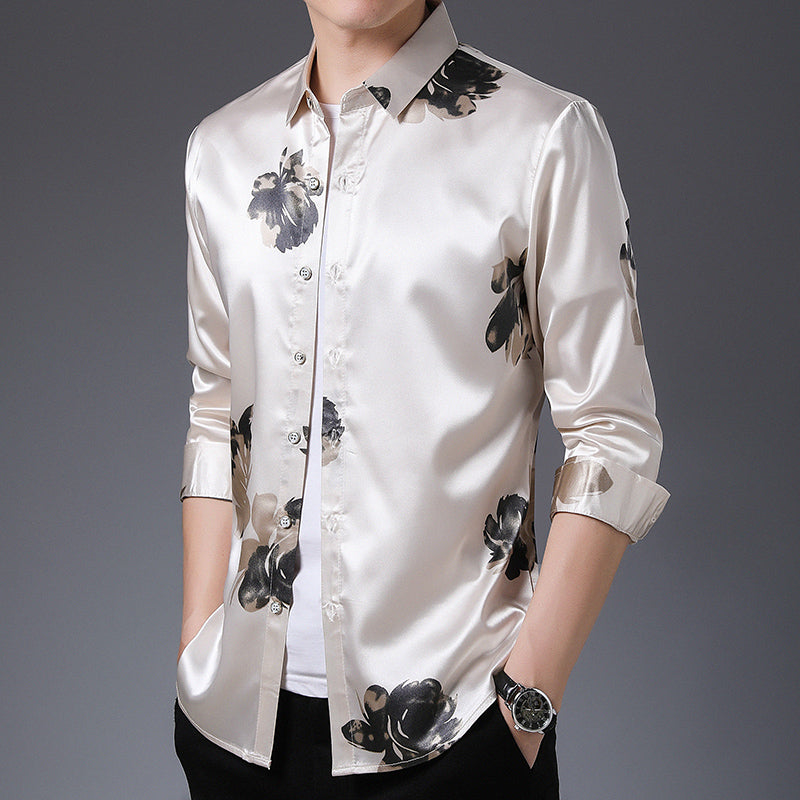 Youth business wear casual printed shirt