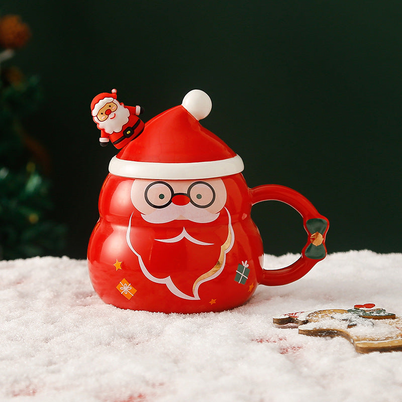 Cartoon Christmas Ceramic Mug Large Capacity