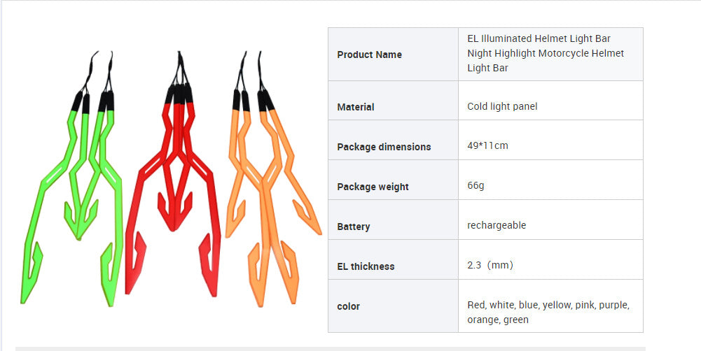 Luminous Helmet Strip Motorcycle Helmet Light Strip Led Helmet Light Strip Cold Light Strip