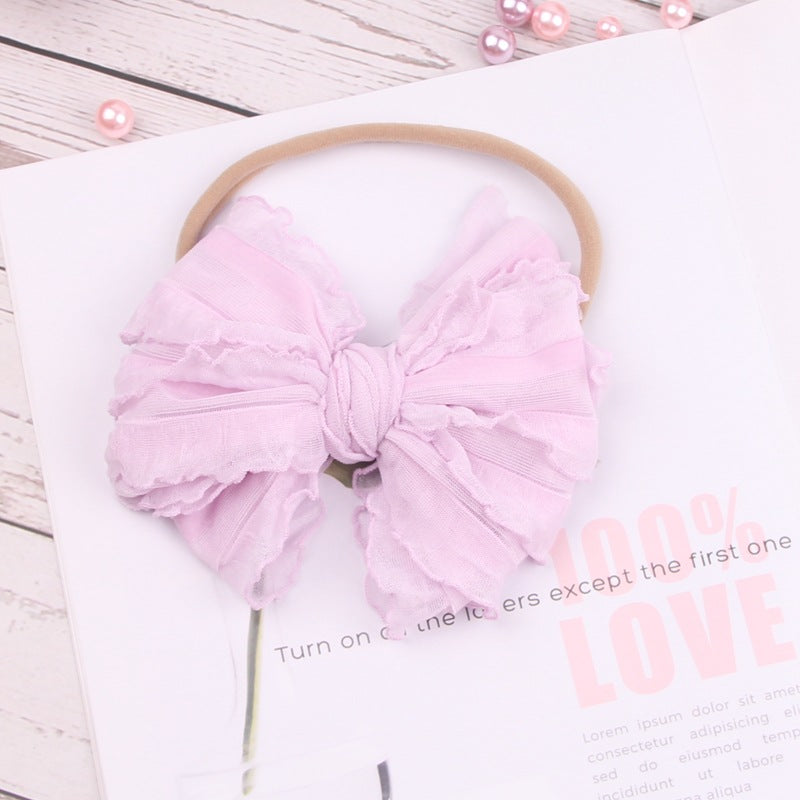Lace Bowknot Children's Headband Baby Soft And Light Nylon