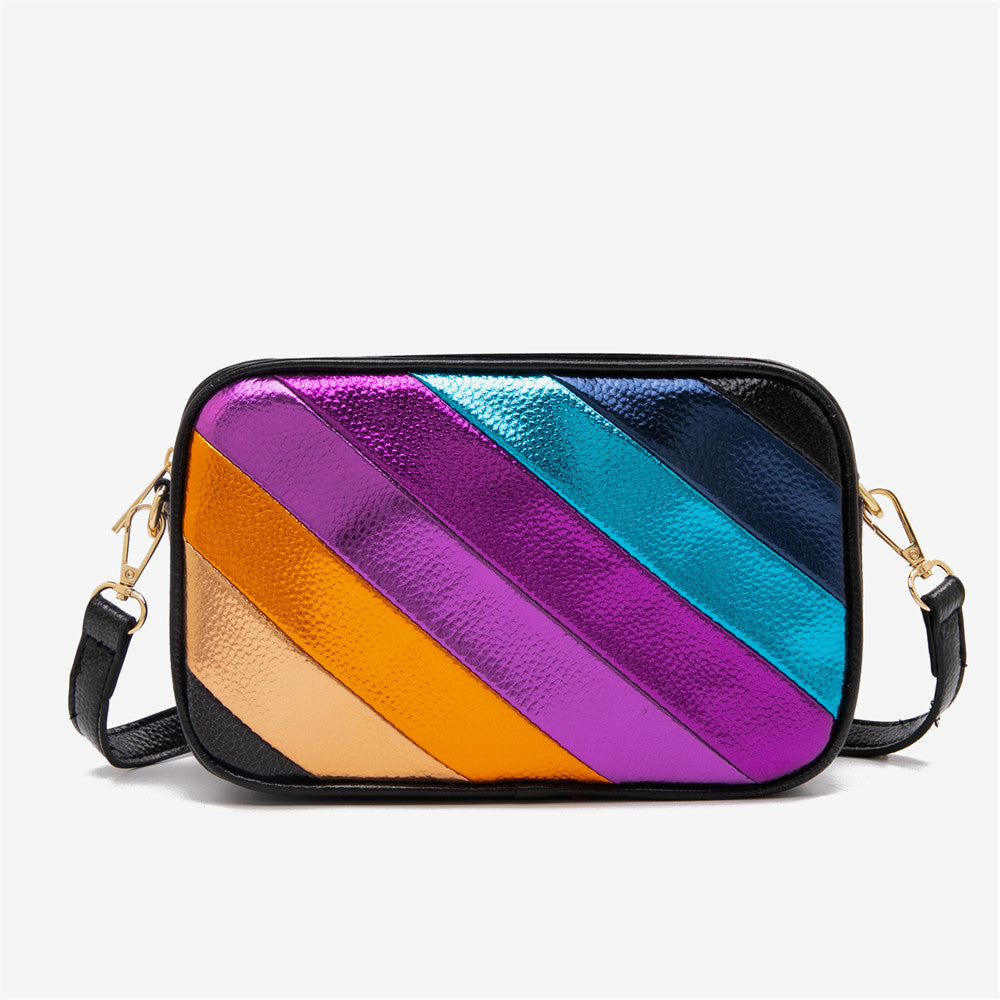 Women's Patchwork Square Tofu Shoulder Messenger Bag