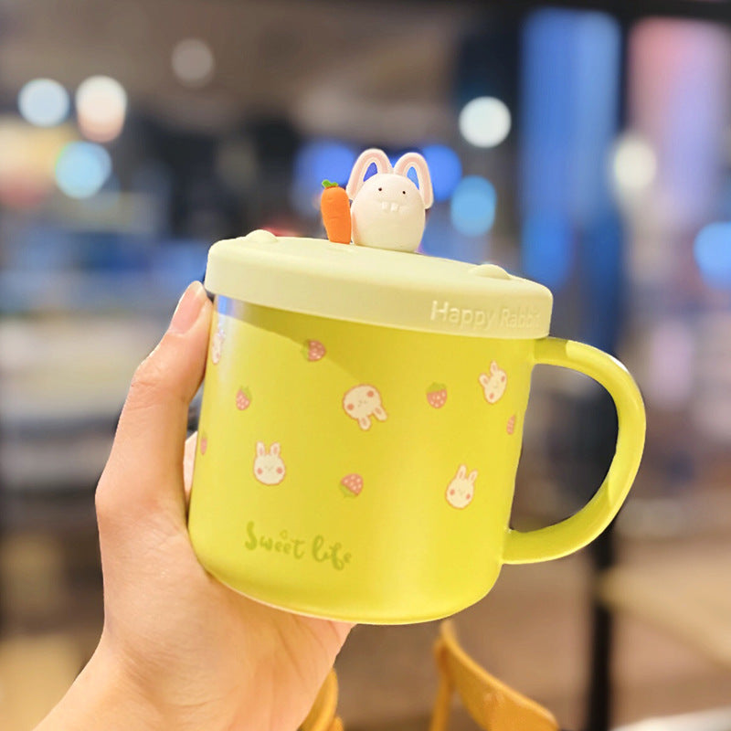 Spoon With Lid Soft Cute Girl Heart Mug Home