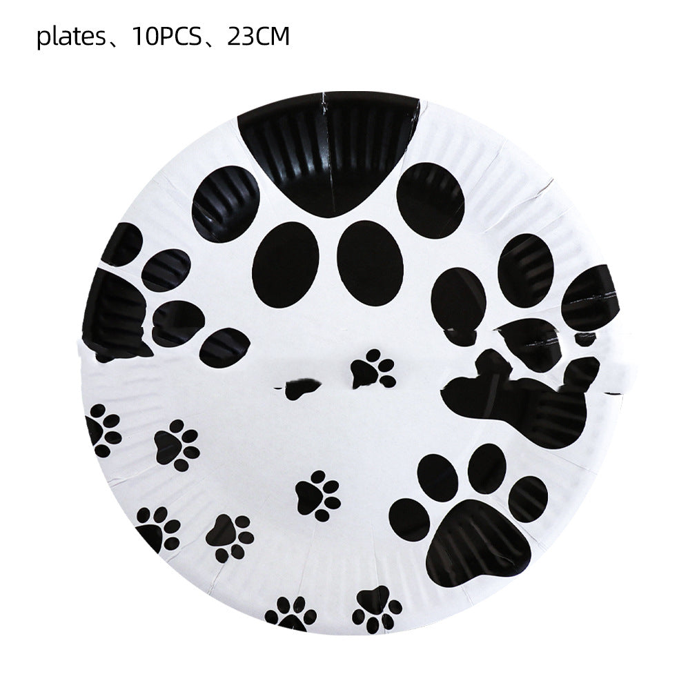 Birthday Party Decoration Dog PawTableware Set