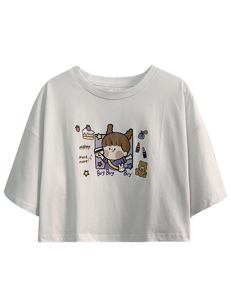 Top Short Loose Cute Hyun Ya Style T-shirt Women Trend