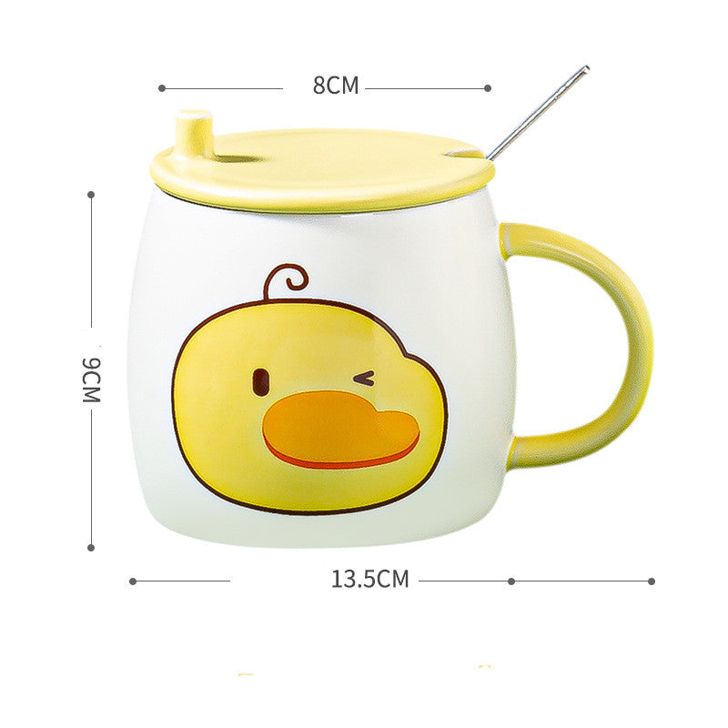 Refueling Duck Animal Cute Cartoon Ceramic Water Cup