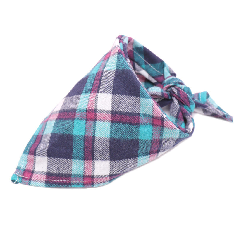 Cotton flannel baby plaid to increase triangle scarf