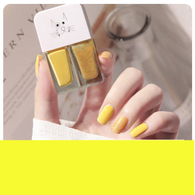 Two In One Nail Polish Set Creative Baking Free Quick Drying Long Lasting No Fade Frosted Double Colored Nail Manicure Oil