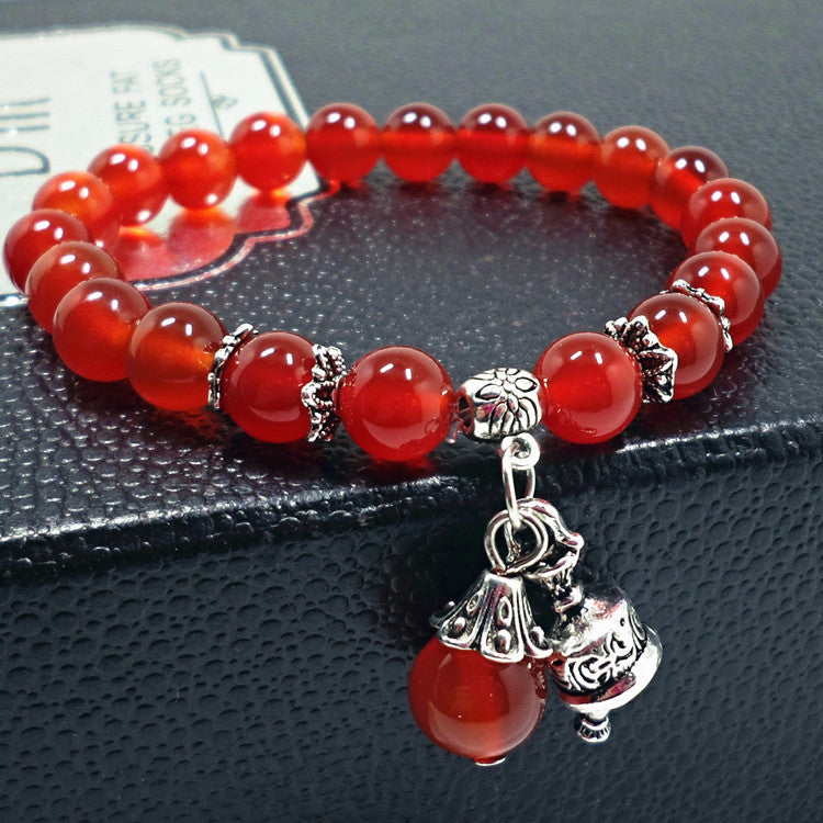 Red Agate Crystal Bracelet Women's Jewelry