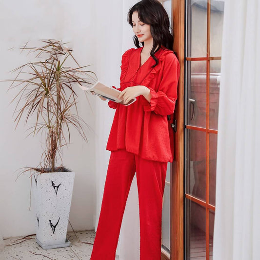 Autumn And Winter Women's Home Wear Simple Casual Clothes Trousers Suit