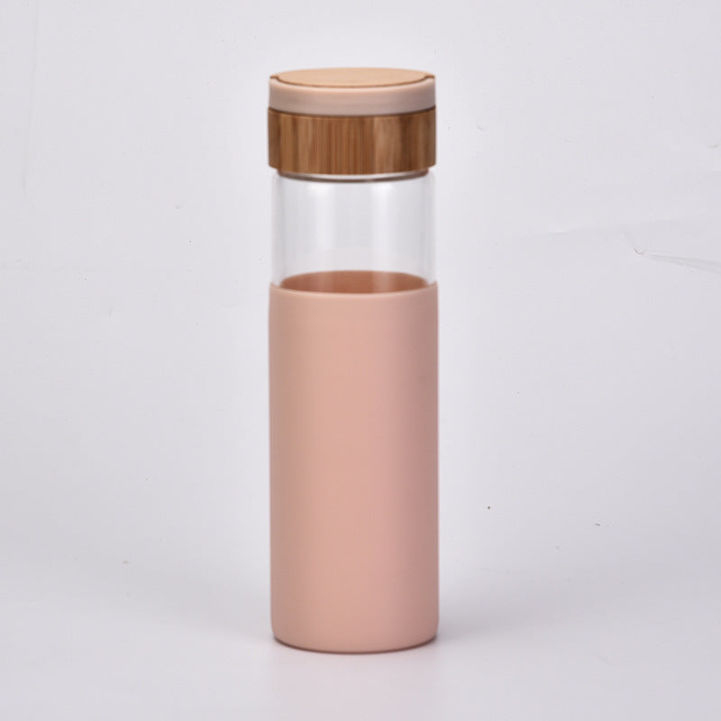 Handle Bamboo Cover Color Silicone Cover Outdoor Water Cup