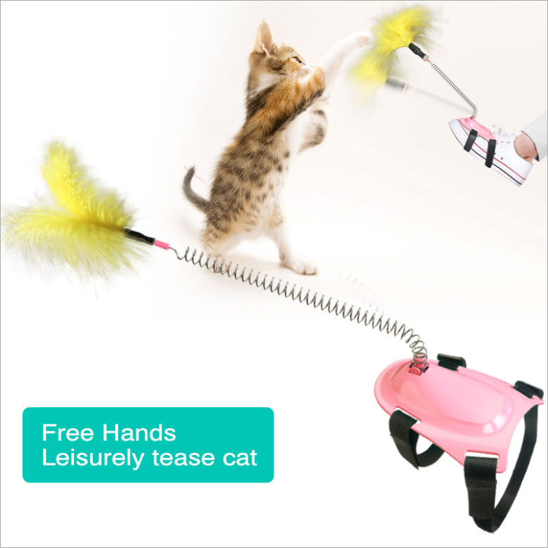 Cat Supplies Toy Spring Funny Stick Feather