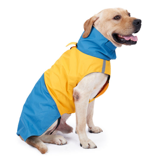 Pet Supplies Dog Jacket Colorblock Raincoat Waterproof Reflective
