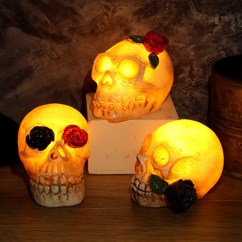 New Halloween Decorations With Light Skull Glowing Props