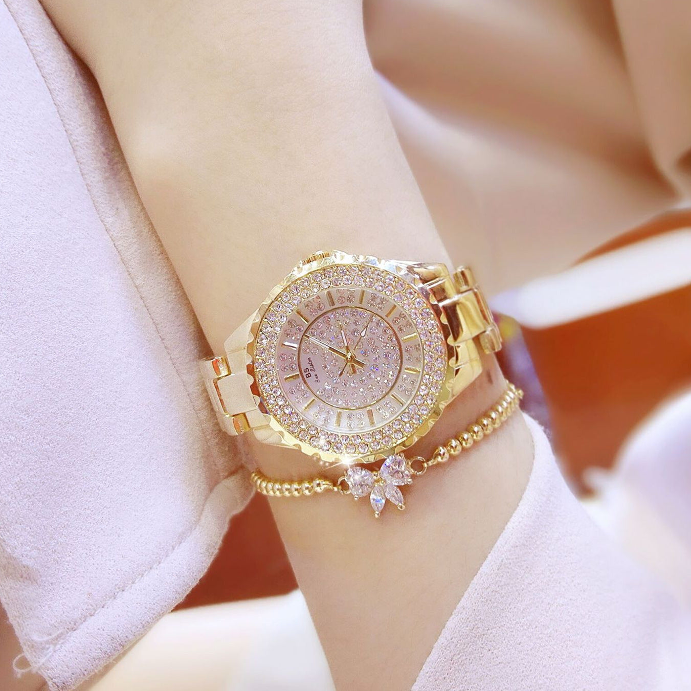 BS Explosion Model New Hot Selling Factory Direct Foreign Trade Watch Light Luxury Fashion Quality Full Diamond Female Watch Representative Hair FA0280L