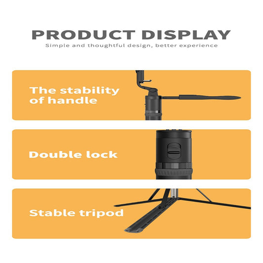 Compatible with Apple, Bluetooth Wireless Selfie Stick Tripod Foldable Monopod