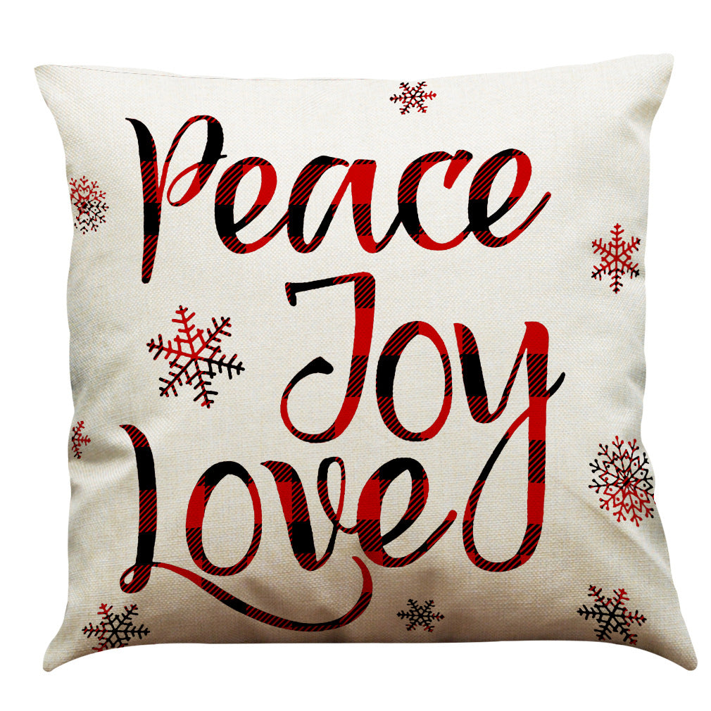 Christmas Cotton Linen Sofa Car Cushion Pillowcase