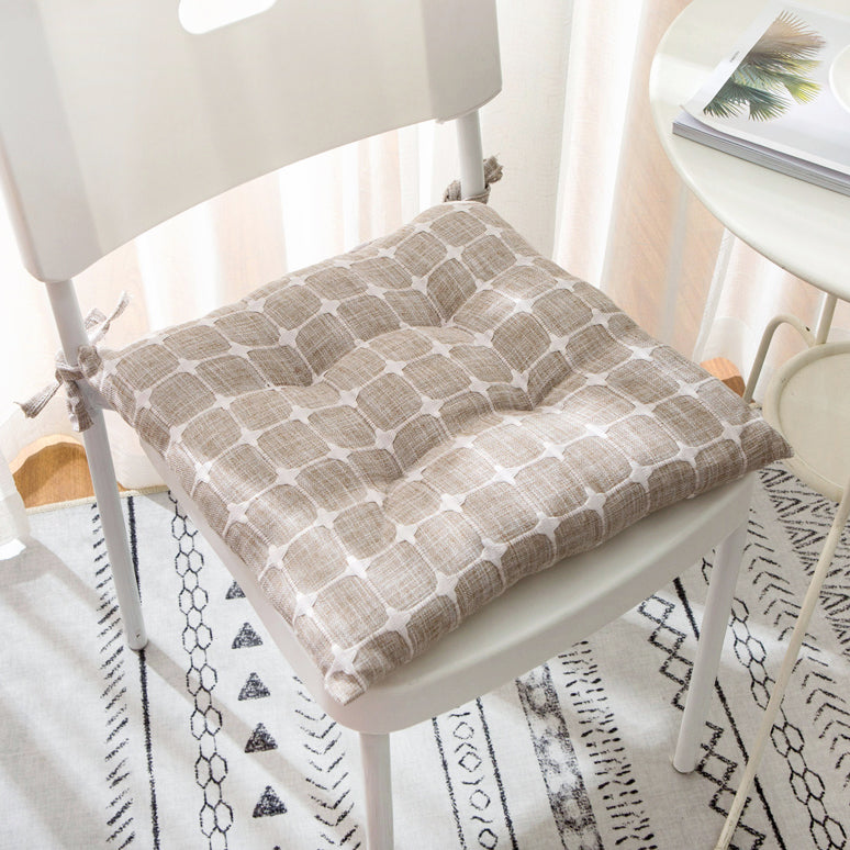 Home Fashion Simple Plaid Linen Cushion