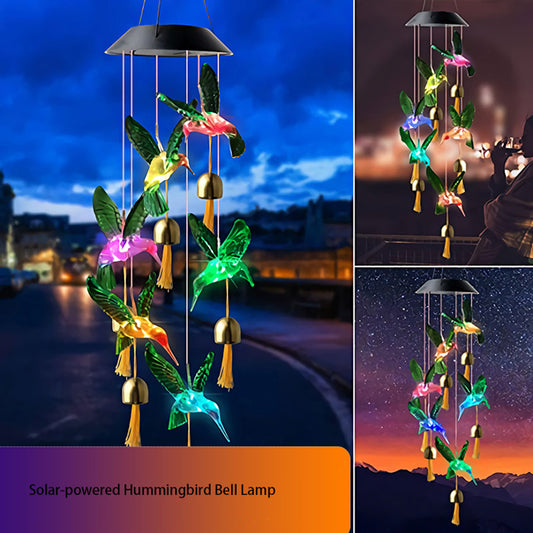 Color Changing Solar Power Wind Chime Crystal