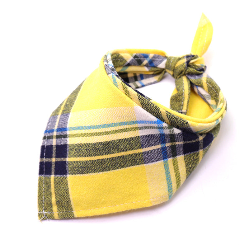 Cotton flannel baby plaid to increase triangle scarf