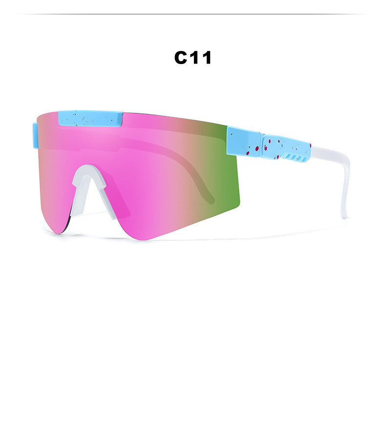 Large Frame Colorful TR Electroplated True Film Sunglasses