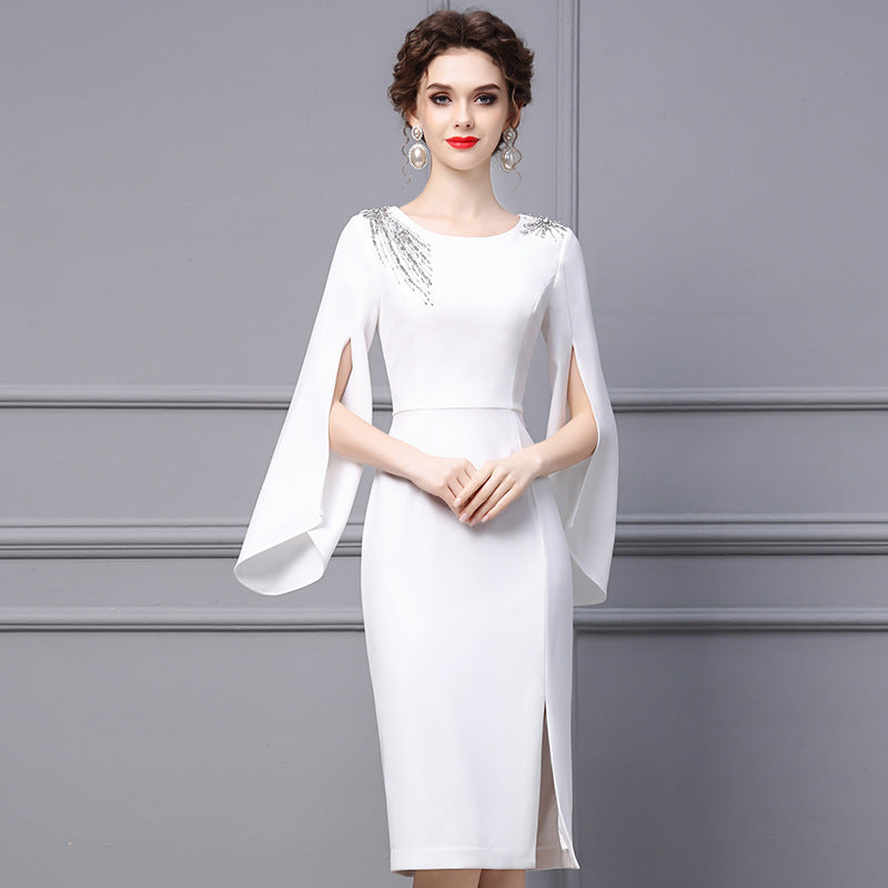 Women's Dress Heavy-duty Studded Diamond Flared Sleeves