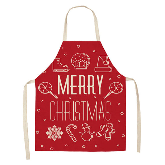 Christmas Festival Snowman Linen Apron