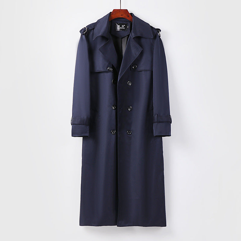 Men's Thickened Plus Size Trendy Over-the-knee Trench Coat