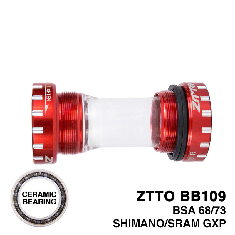 ZTTO Mountain Bike BB Central Axis BB109 Ceramic Perlin Central Axis Press-in Threaded Central Axis