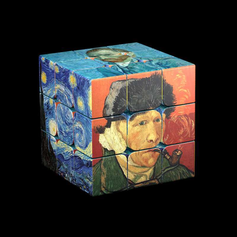 Oil Painting Third Order Rubiks Cube Childrens Educational Toys With Holes And No Holes Smooth