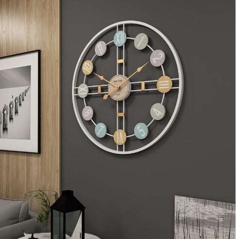 Europe And The United States Mute Simple Clocks Modern Iron Craft Iron Clock Living Room Decoration Creative Wall Clock Manufacturers