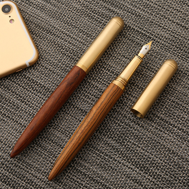 Brass And Sandalwood Student Writing Business Fountain Pen