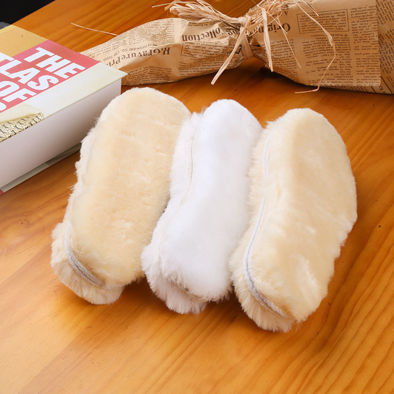 Winter Sheepskin Insoles Wool Warm Heated Insoles Unisex