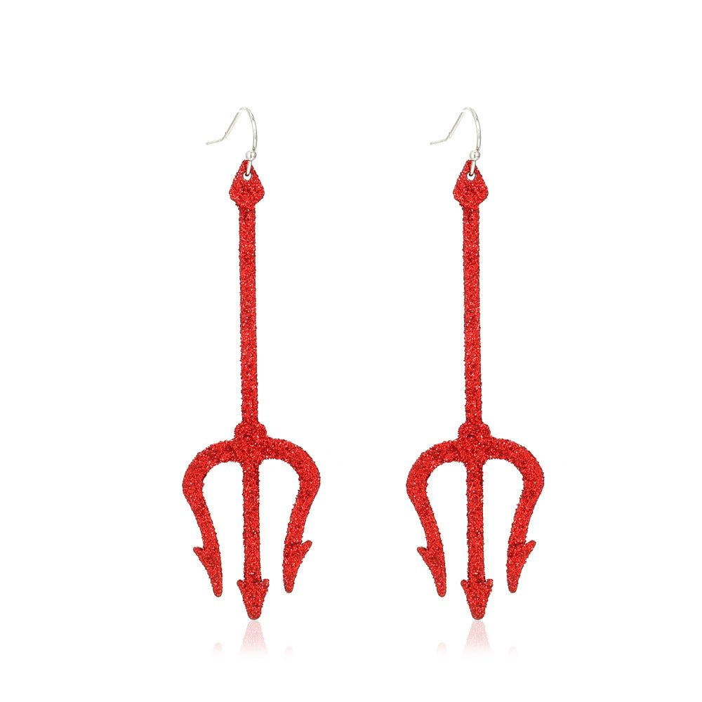 Exaggerated Spider Skull Earrings Halloween Gift Ideas