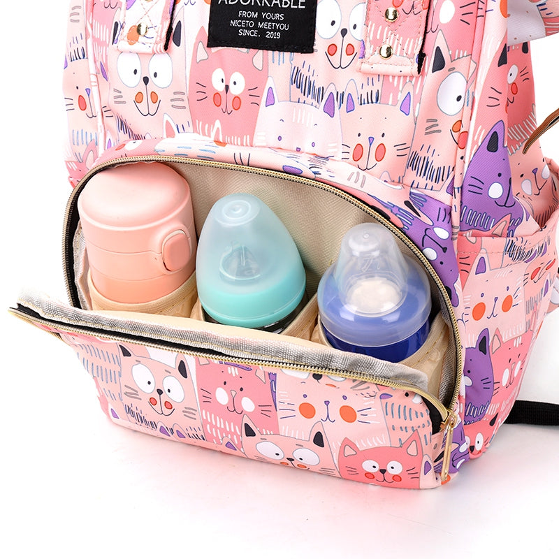 Fashion Printed Pattern Mommy Bag Multifunctional Backpack