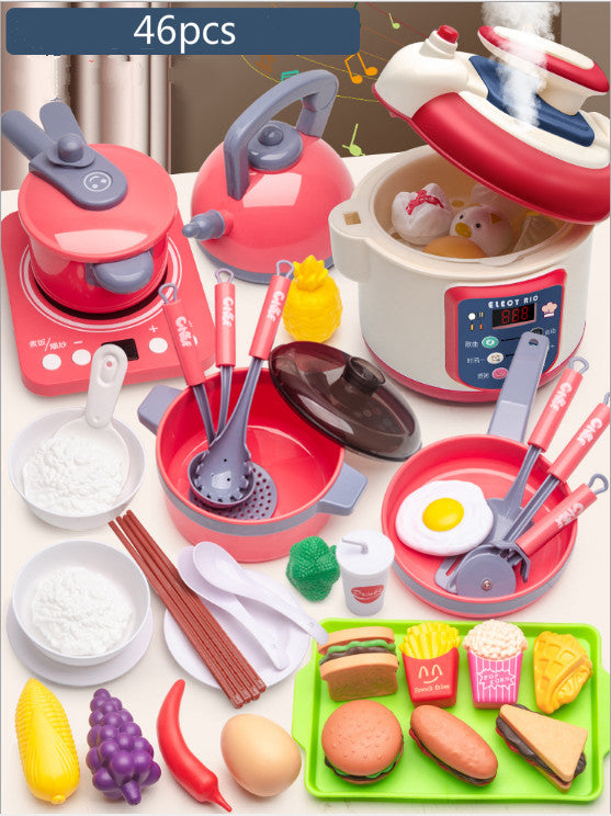 Children's Play House Simulation Small Kitchen Rice Cooker Toy Set