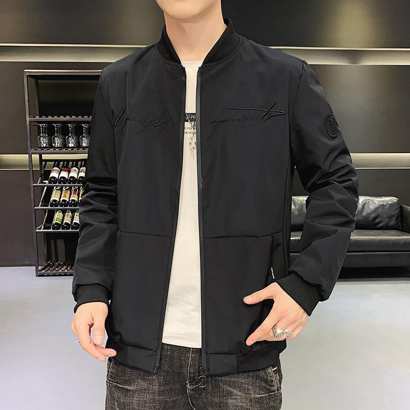 Men's Thin English Word Embroidery Outdoor Workwear Jacket