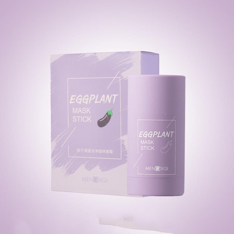 Face Blackhead Cream Eggplant Green Tea Cooling Deep Cleansing Clay Mask