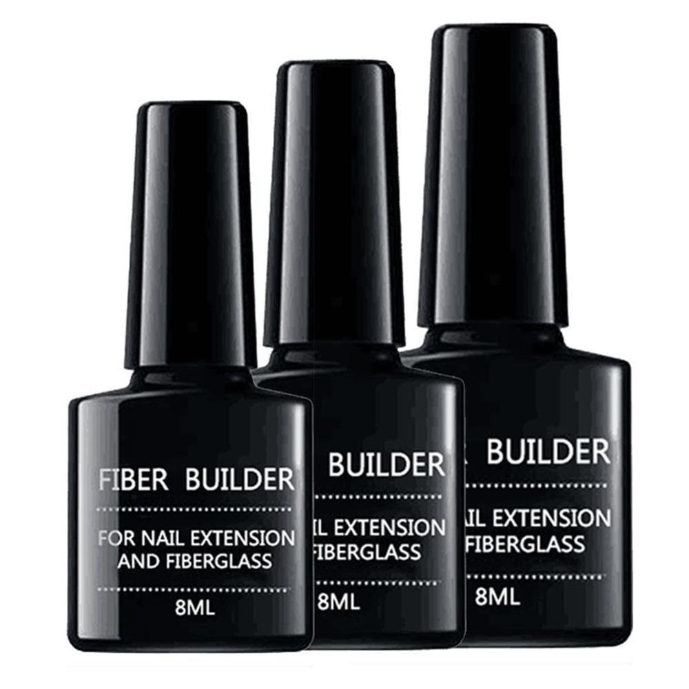 Fiber extension adhesive for nail polish repair