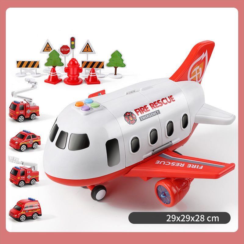 Children's Police Alloy Car Parking Lot Airplane Model Toy