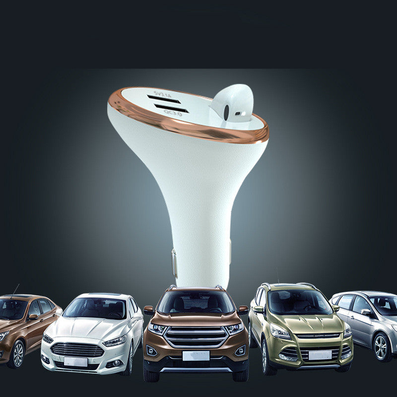 Car Cigarette Lighter Multifunctional Dual USBQC3.0 Car Fast Charging Wireless Headset