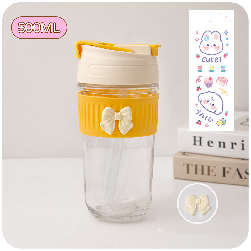 Niche Portable Children's Cute Glass Water Cup